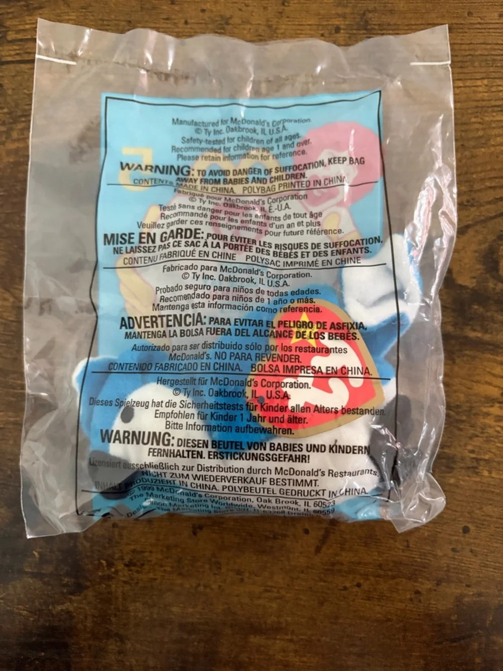 Vintage 1999 McDonald's Ty Rocket the Blue‎ Jay Plush #5 In Package Teeny